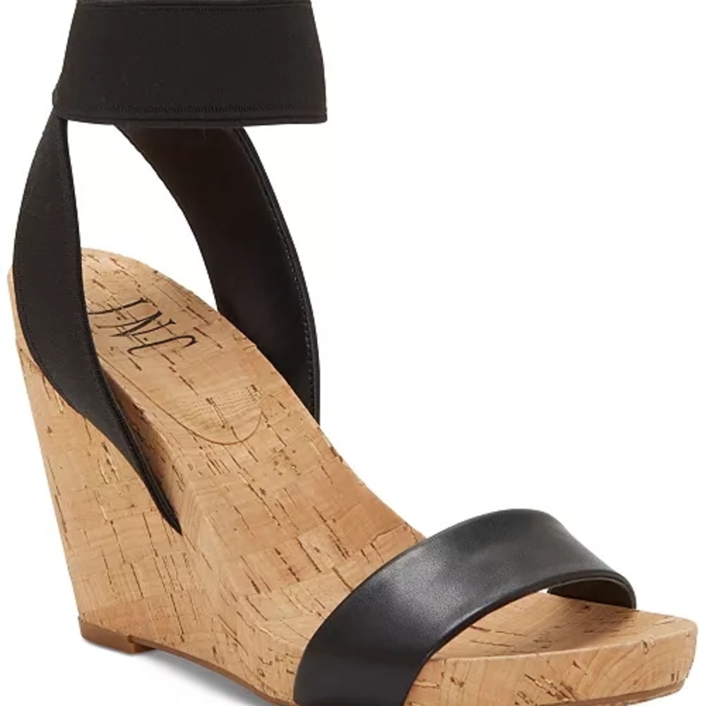 INC International Concepts Leanira Stretchy Ankle-Strap Wedge Sandals, Create 6